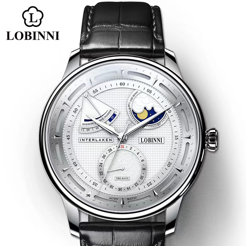 Mens Fashion Blog - Lobinni Moon Phase Seagull Watch Mechanical
