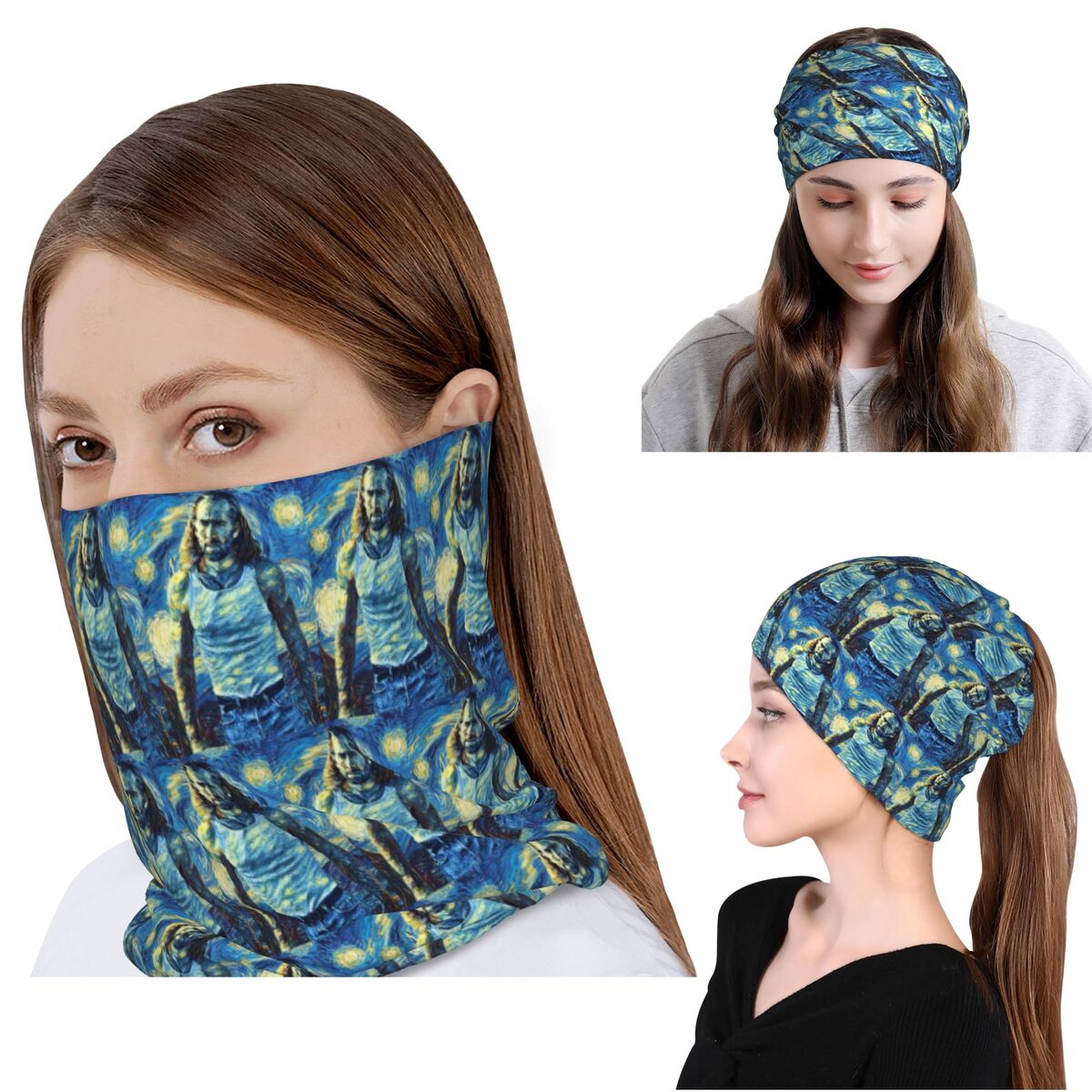 Beanie Winter Hat - Nicolas Cage Stage Bandana Neck Cover