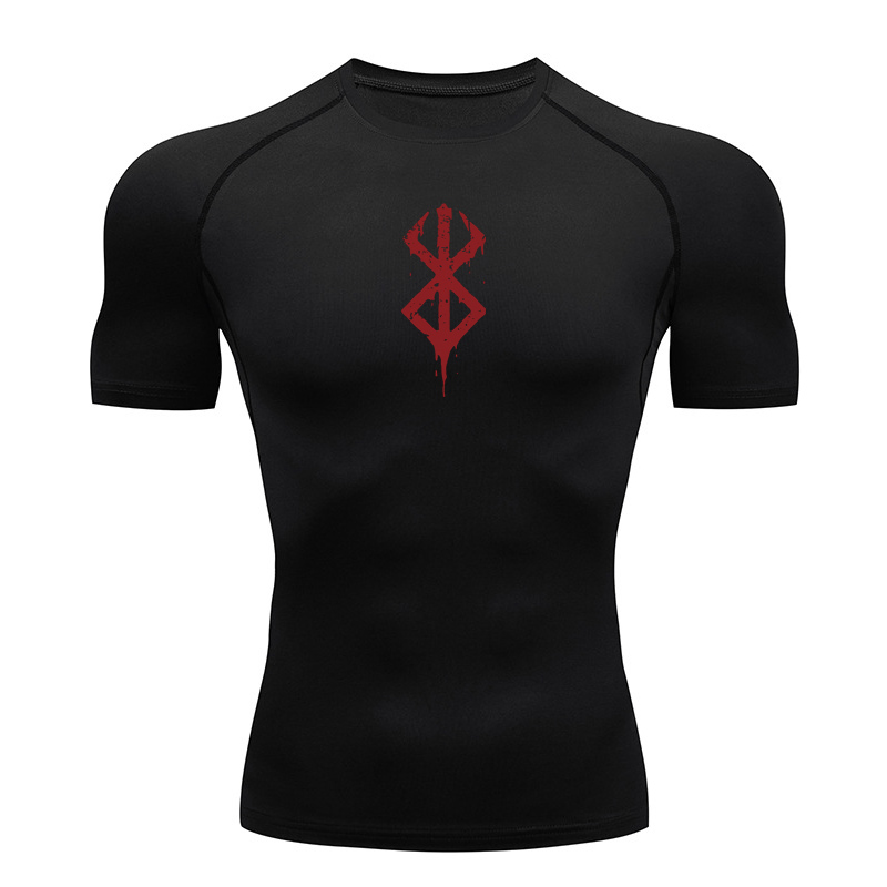 Compression Shirt Workout - Men's Print Compression Shirts Summer Short