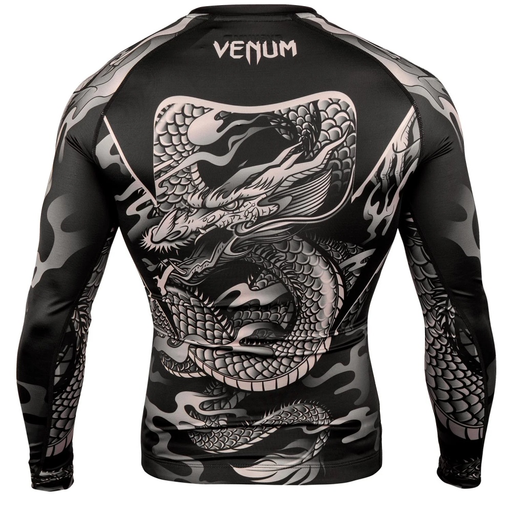 Dragon Pattern Long Sleeve Com - Compression Shirt Workout 评论和价格