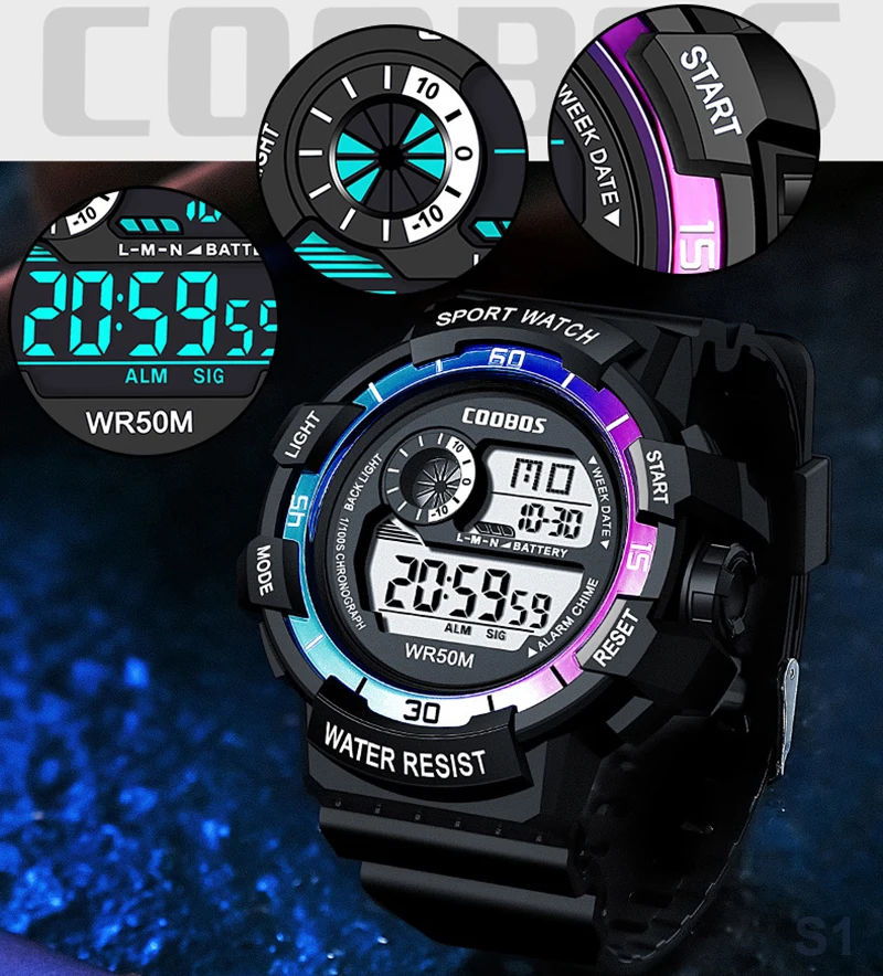 COOBOS Children Digital Watch  - Mens Fashion In 1920 评论和价格
