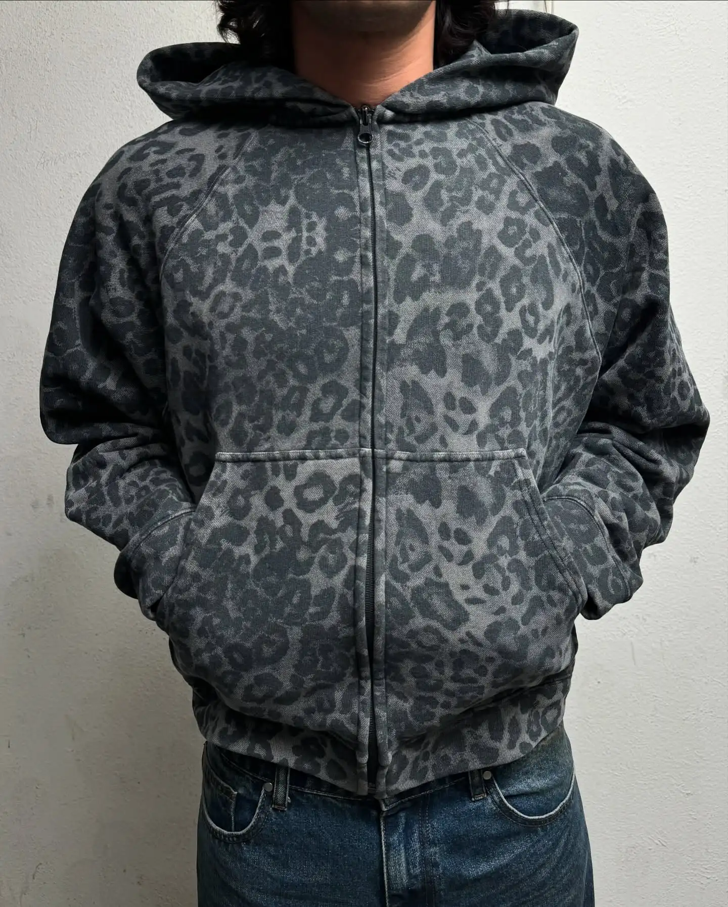 Retro Y2K Leopard Print Zipper - Mens Fashion Zip Up Hoodies 评论和价格