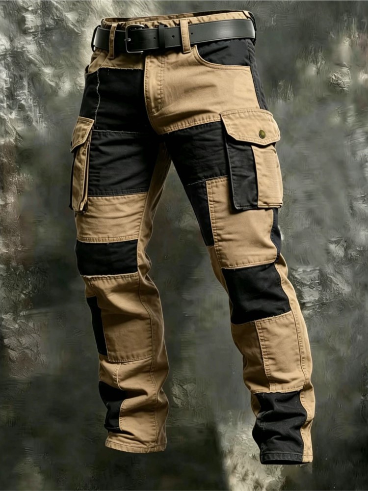 Cotton Men Cargo Pants Khaki C - Mens Fashion Cargo Pants 评论和价格