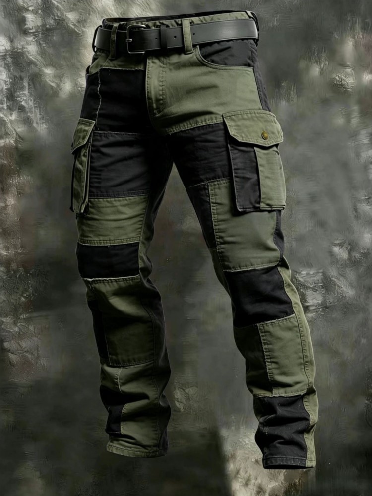 Cotton Men Cargo Pants Khaki C - Mens Fashion Cargo Pants 评论和价格