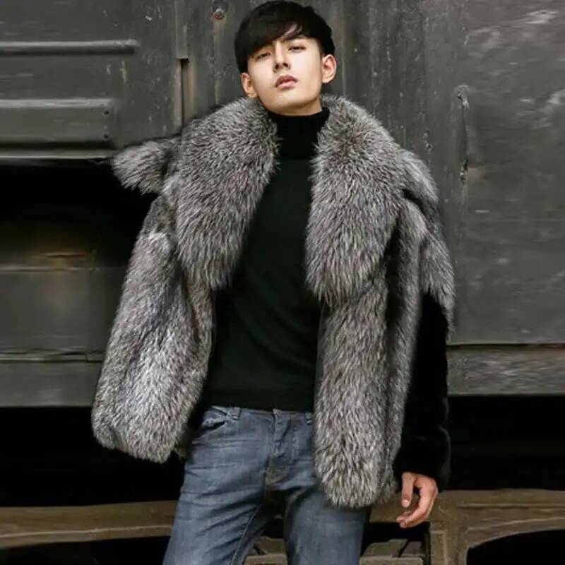 Autumn Men's Faux Fur Coat Fas - Men'S Fashion X 评论和价格