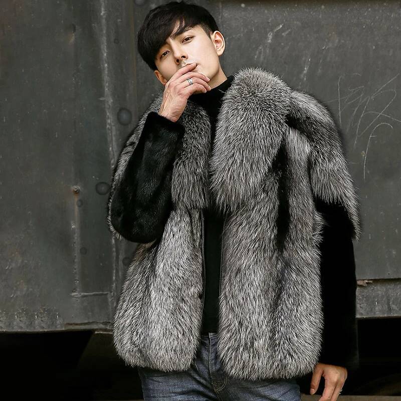Autumn Men's Faux Fur Coat Fas - Men'S Fashion X 评论和价格