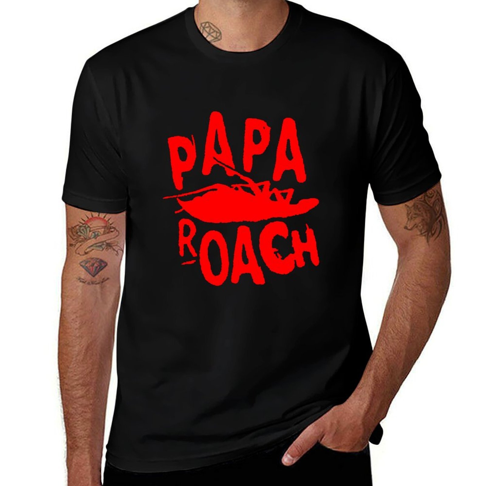 Genre Hard rock logo papa roac - Men'S Fashion Genres 评论和价格