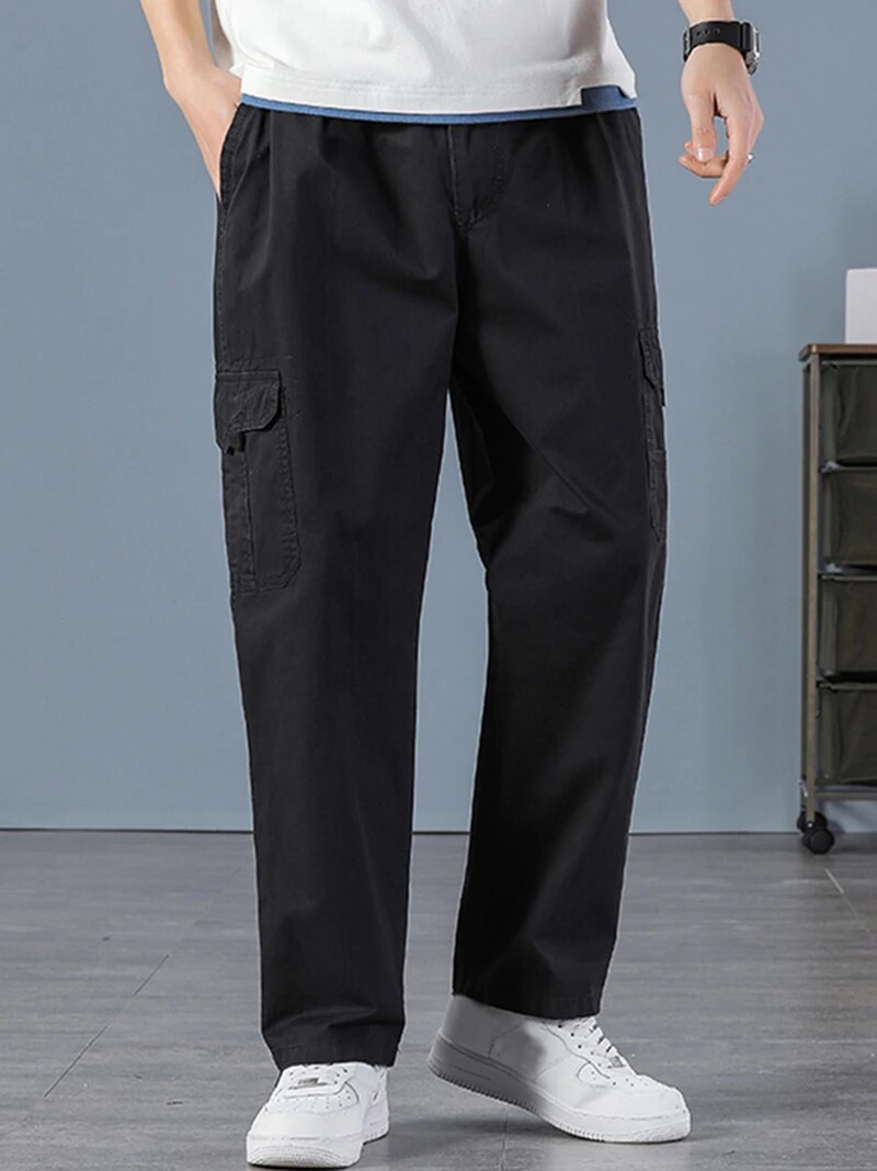 Men's 100% Cotton Straight Bla - Mens Fashion Cargo Pants 评论和价格