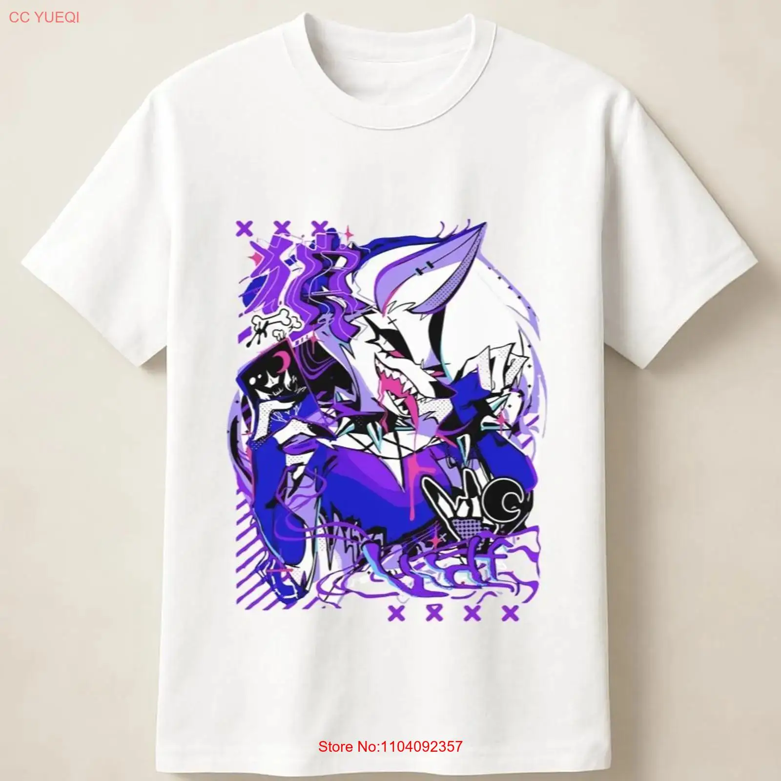 Purple Anime Wolf in Graffiti  - Men'S Fashion Everyday 评论和价格