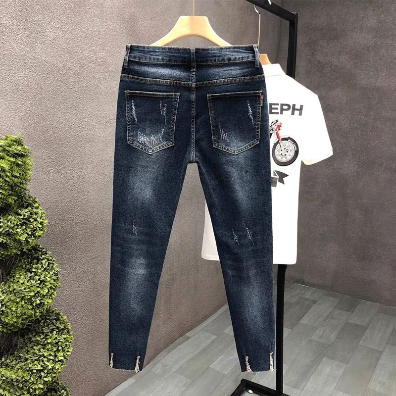 Cropped Jeans for Men Ripped T - Men'S Fashion Jeans 2025 评论和价格