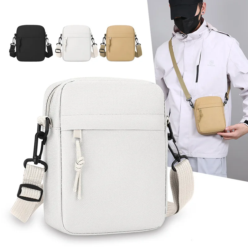 Simple Solid Color Canvas mini - Crossbody Bag Men 评论和价格