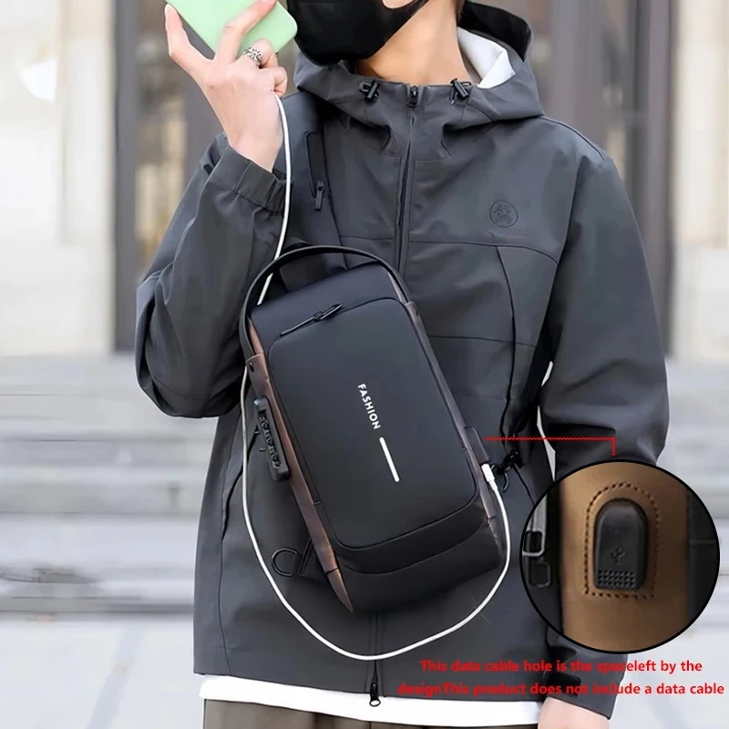 Men's anti-theft chest bag, fa - Mens Fashion Blog 评论和价格