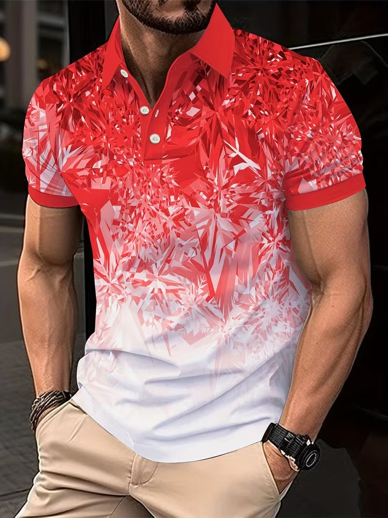 Men's Polo Shirt Gradient Prin - Men'S Fashion Golf Clothing 评论和价格