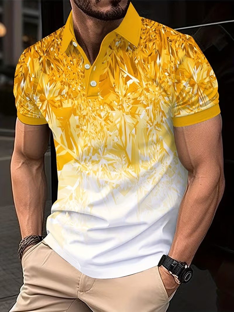 Men's Polo Shirt Gradient Prin - Men'S Fashion Golf Clothing 评论和价格