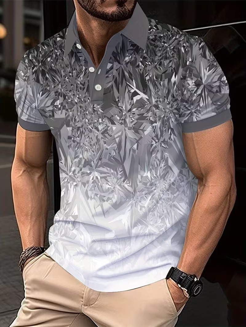 Men's Polo Shirt Gradient Prin - Men'S Fashion Golf Clothing 评论和价格