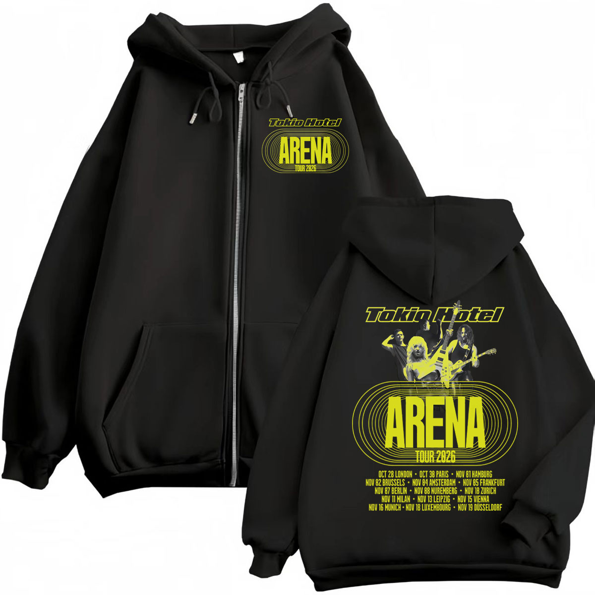 Tokio Hotel Arena Tour 2026 Zi - Mens Fashion Zip Up Hoodies 评论和价格