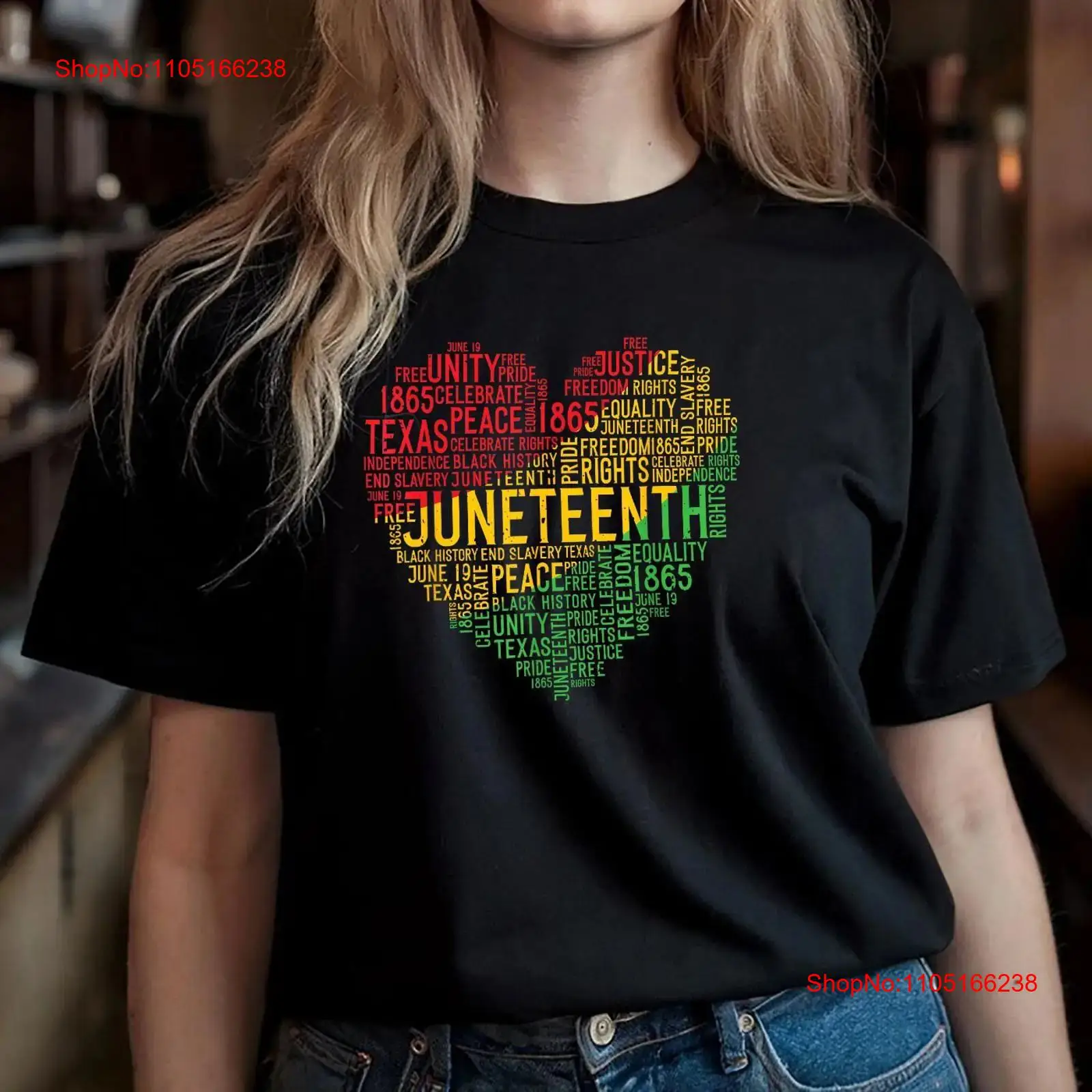 Juneteenth Heart T Shirt Black - Men'S Fashion History 评论和价格