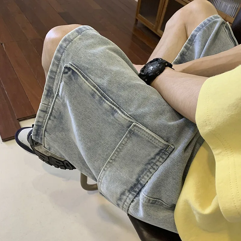 Korean Large Pocket Cargo Deni - Mens Fashion Cargo Pants 评论和价格