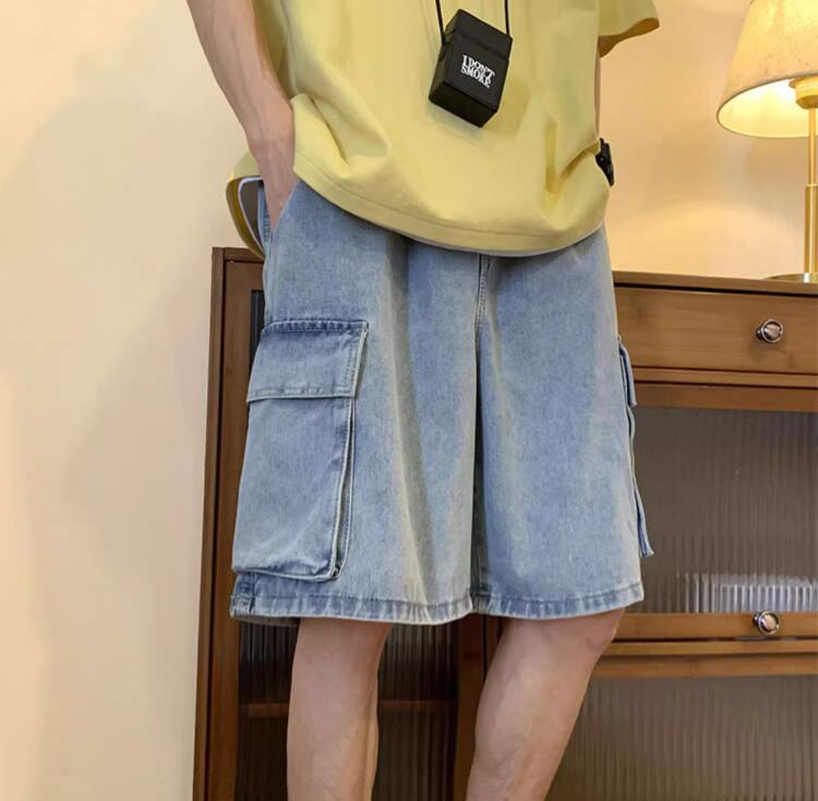 Korean Large Pocket Cargo Deni - Mens Fashion Cargo Pants 评论和价格