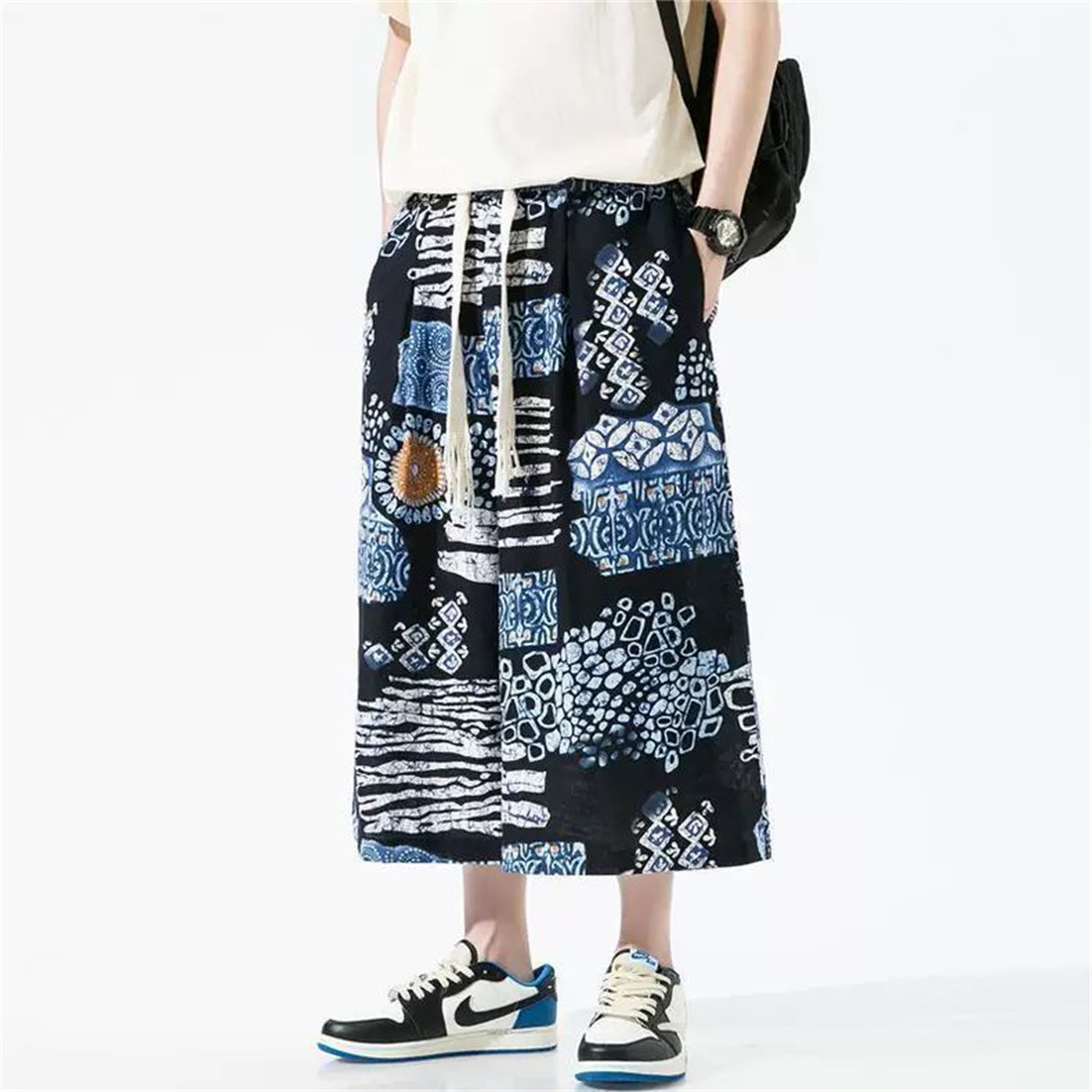 Casual Loose Men's Wide Leg Se - Mens Fashion Cargo Pants 评论和价格